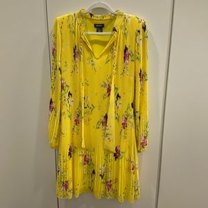 DKNY yellow long sleeve floral dress